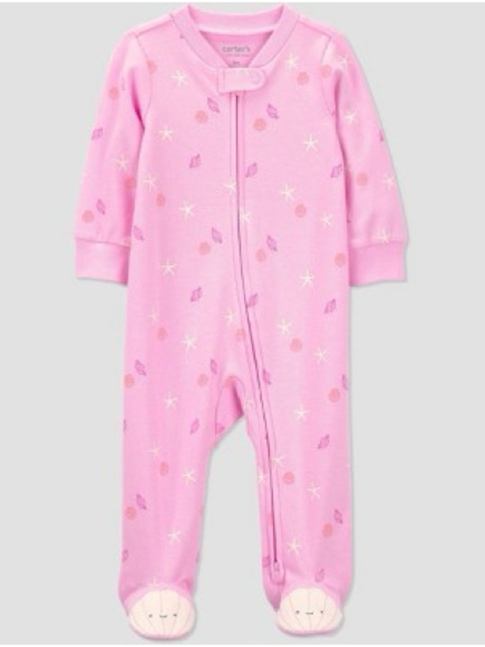 Carter's Pink Footed Baby One-Piece Sleeper with Star & Dot Print